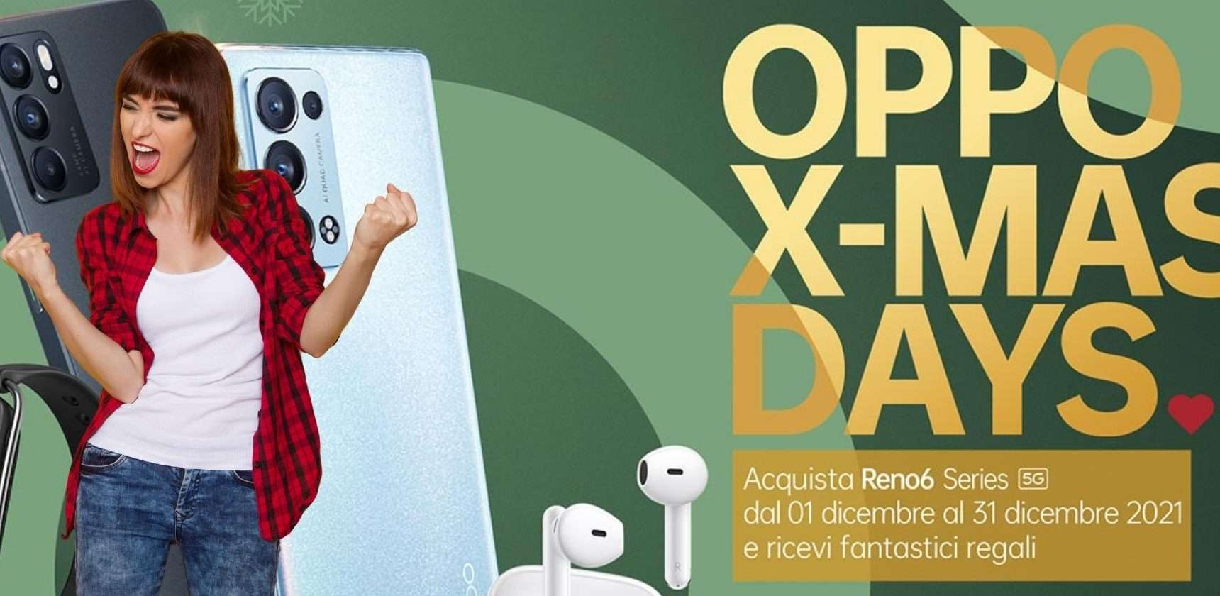 OPPO X-Mas Days Unieuro: acquista un Reno6 e ricevi fantastici regali