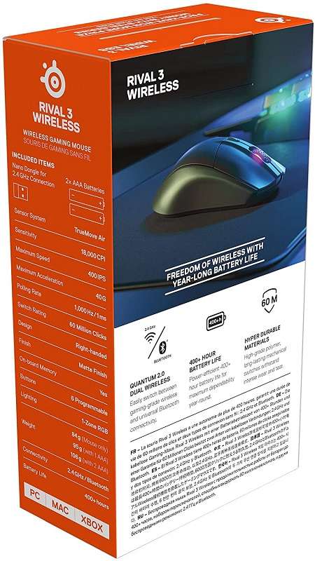 Mouse Gaming Steelseries Rival 3 Wireless - 1