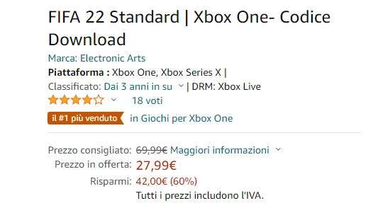 FIFA 22 offerta