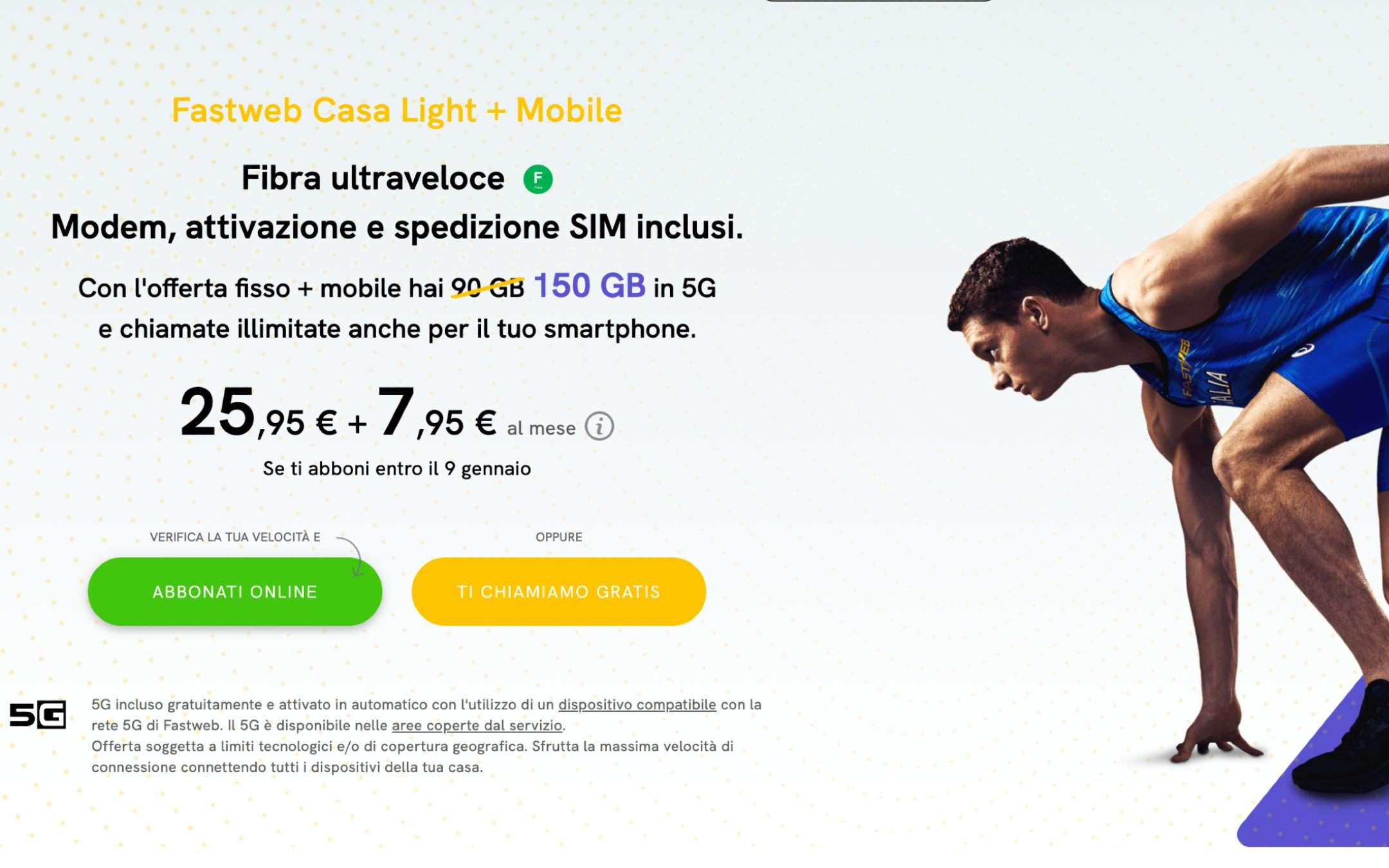 Fastweb Casa Light+Mobile: FTTH con SIM da 25,95€