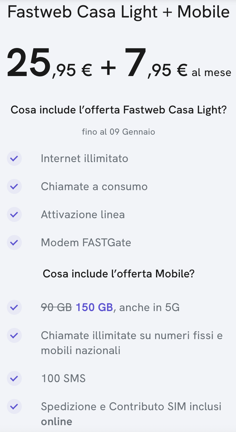 Fastweb Casa Light+Mobile