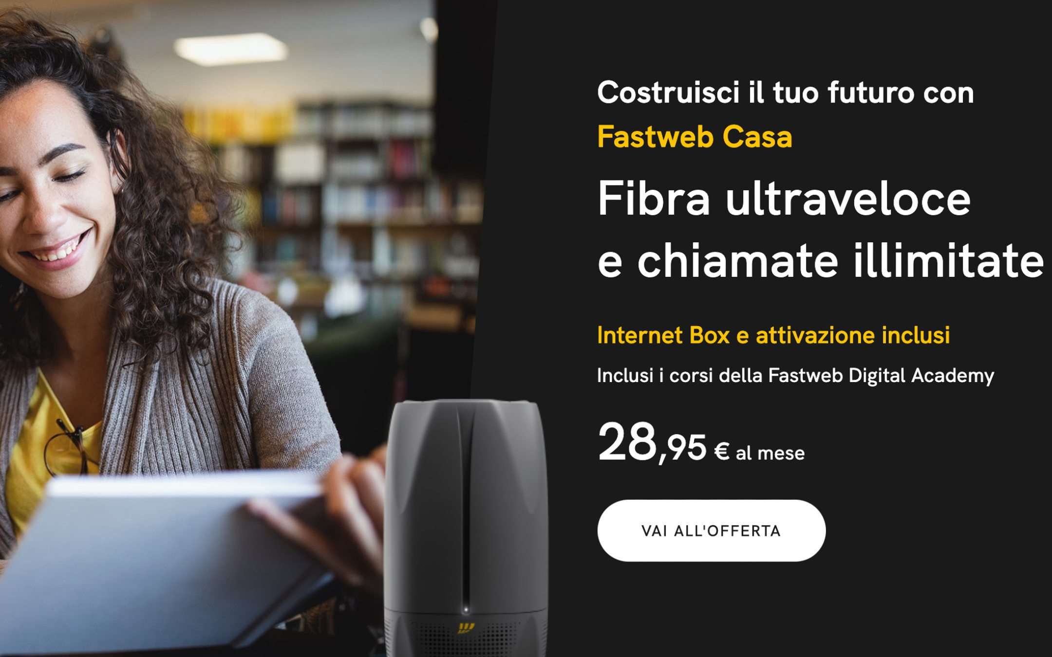Fastweb Casa: Fibra e chiamate illimitate a 28,95€