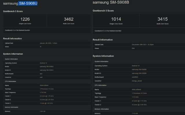 prestazioni SoC S22