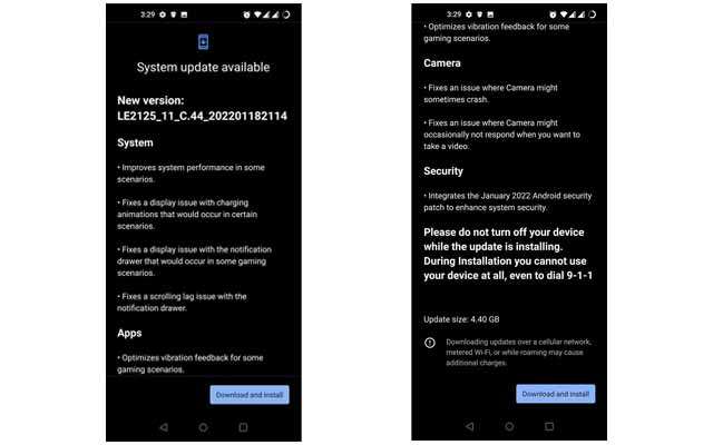 oneplus 9 pro patch sicurezza gennaio 2022