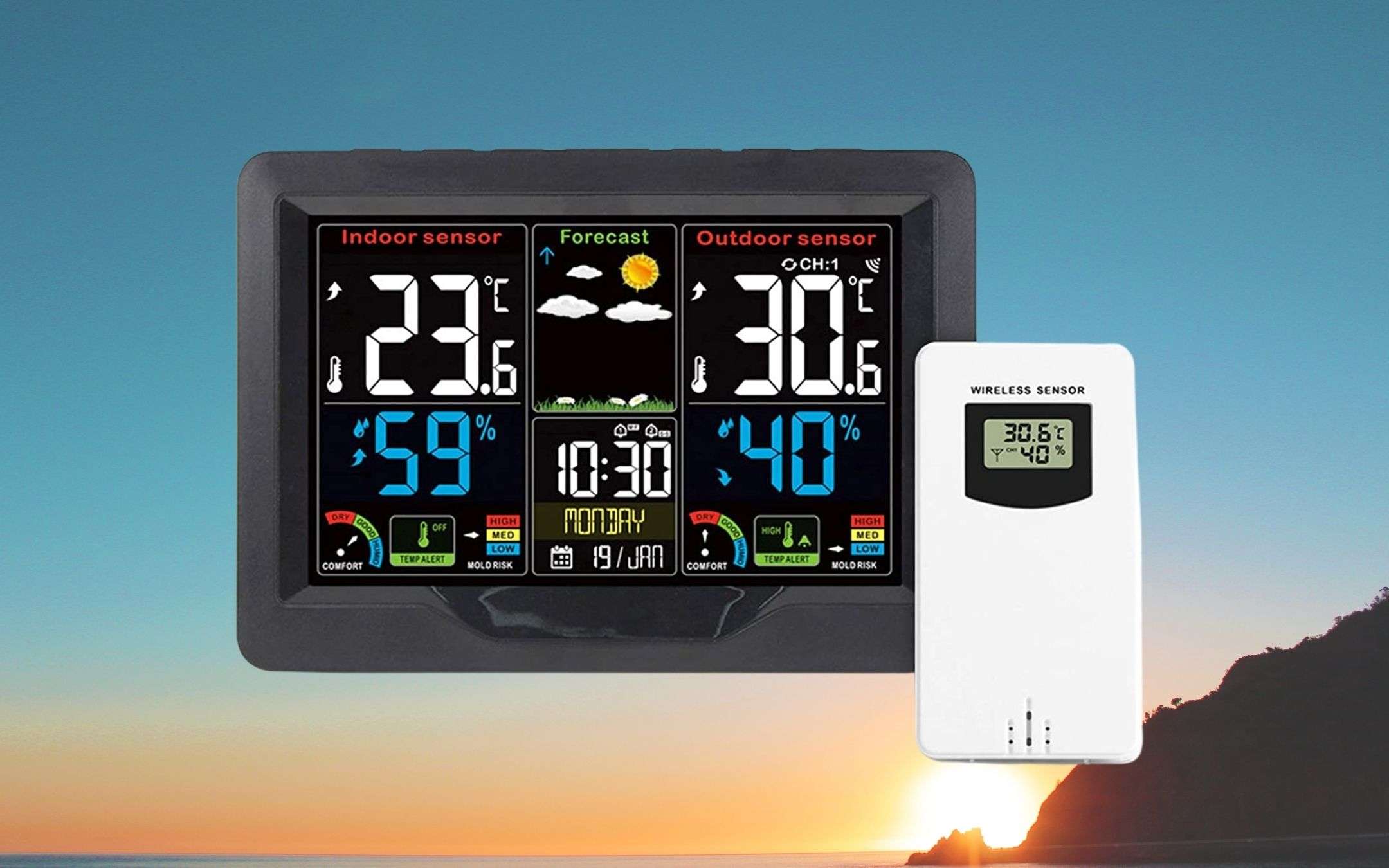 Una stazione meteo PAZZESCA con sensore esterno: 28€ su Amazon Una stazione meteo PAZZESCA con sensore esterno: 28€ su Amazon