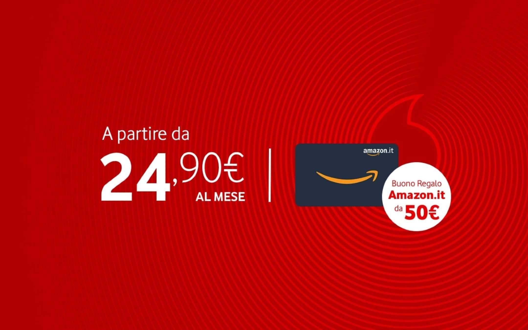 Vodafone: Fibra a 24,90€ con Buono Amazon da 50€