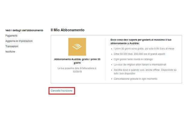 amazon-audible-come-cancellare-abbonamento-pc