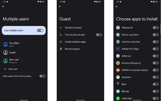 android 13 dp 1 profili guest applicazioni