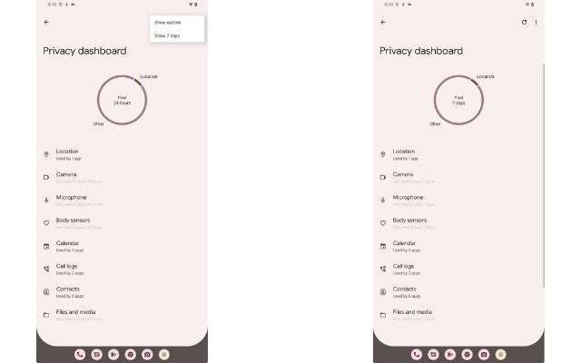 android 13 dp 1 dashboard privacy novità