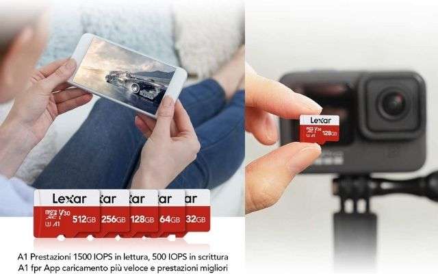 microsd lexar 128 gb offerta amazon