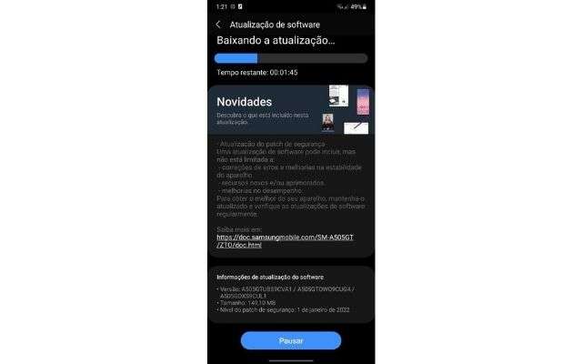 samsung galaxy a50 patch sicurezza gennaio 2022