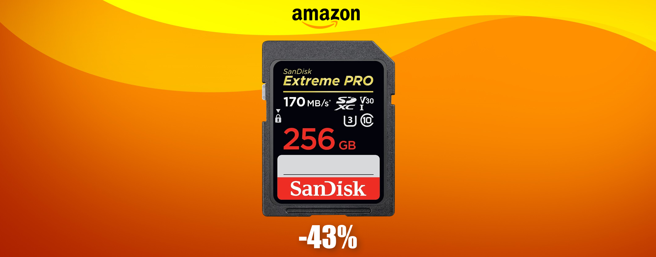 Scheda SD da 256GB, è ULTRAVELOCE ed in FORTE SCONTO (-43%)
