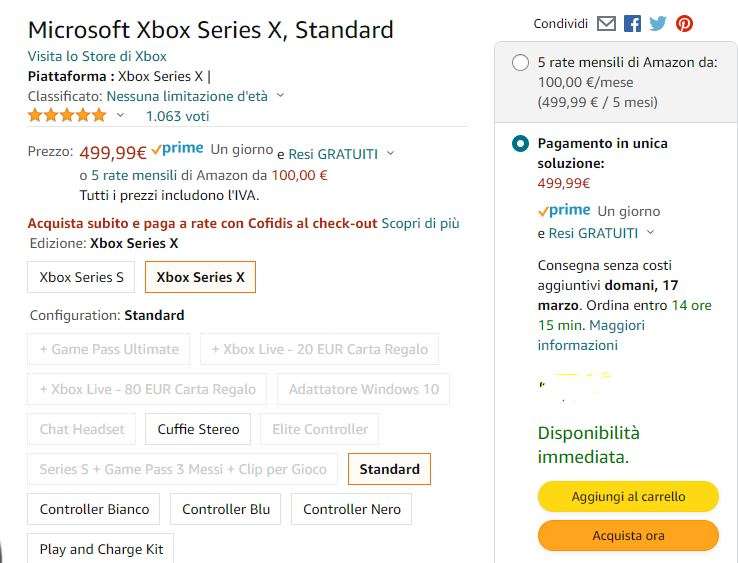 Xbox Series X disponibile Amazon