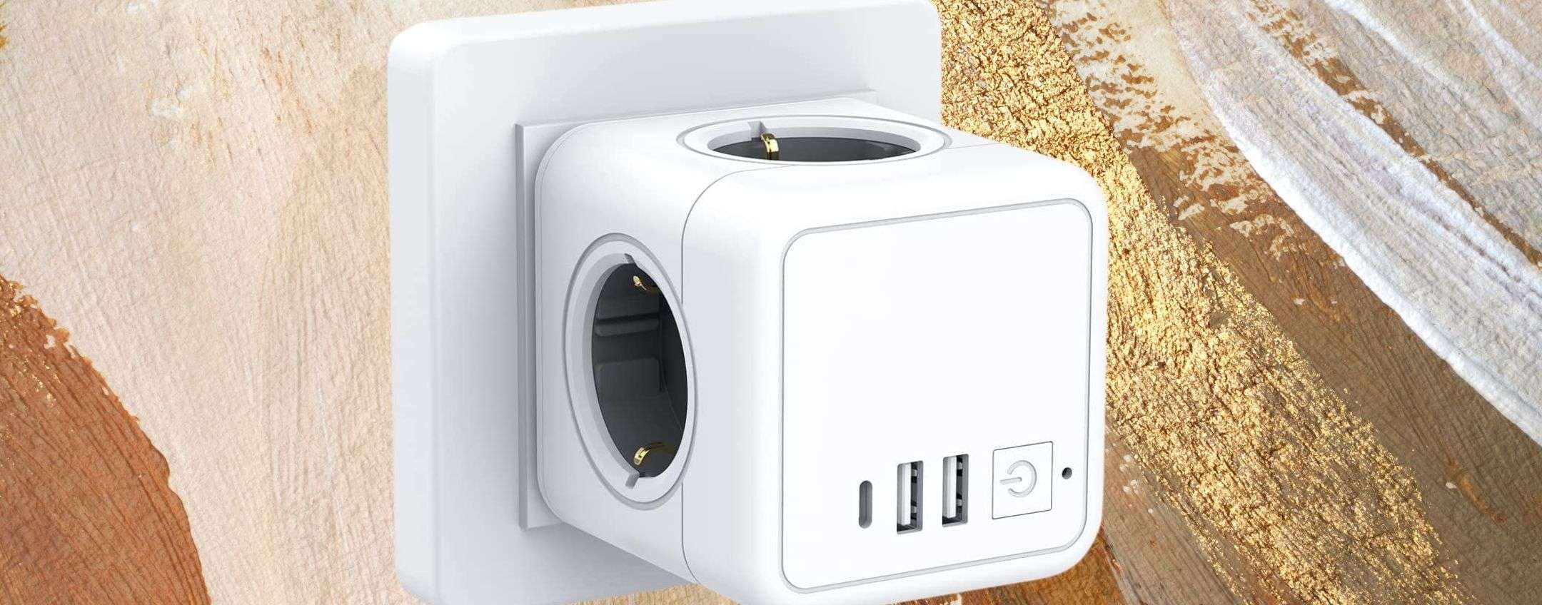Multipresa CUBO compatta: 7 porte e ricarica rapida (Amazon) Multipresa CUBO compatta: 7 porte e ricarica rapida (Amazon)