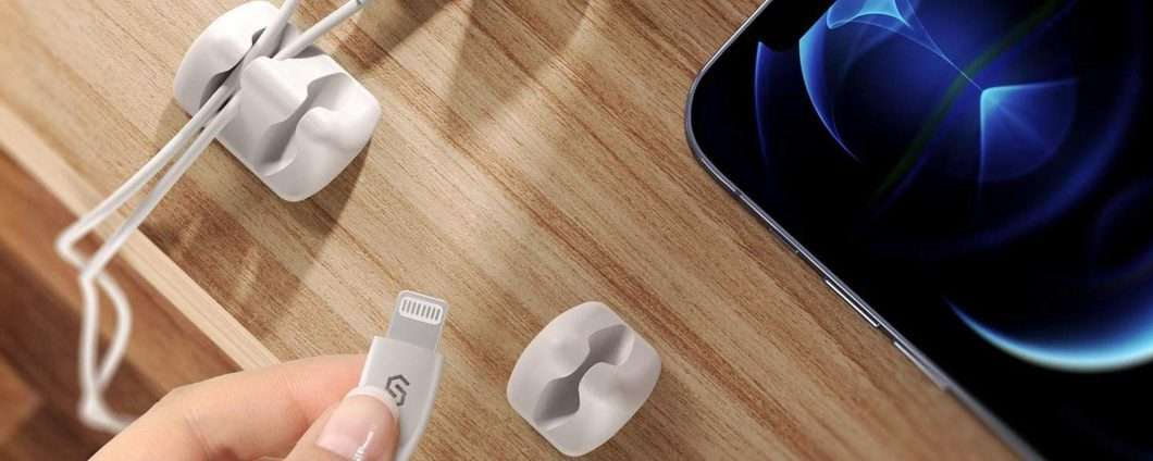 Organizzatore Cavi Magnetico Mezrkuwr - 6 Clip Autoadesive Bianche Per Scrivania, Auto, Casa - Foto 5