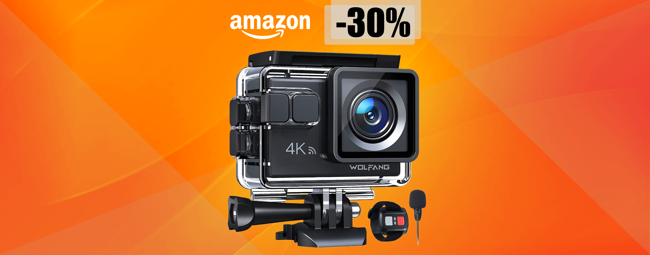 Action cam 4K, impermeabile e con telecomando: tua a soli 48€ Action cam 4K, impermeabile e con telecomando: tua a soli 48€