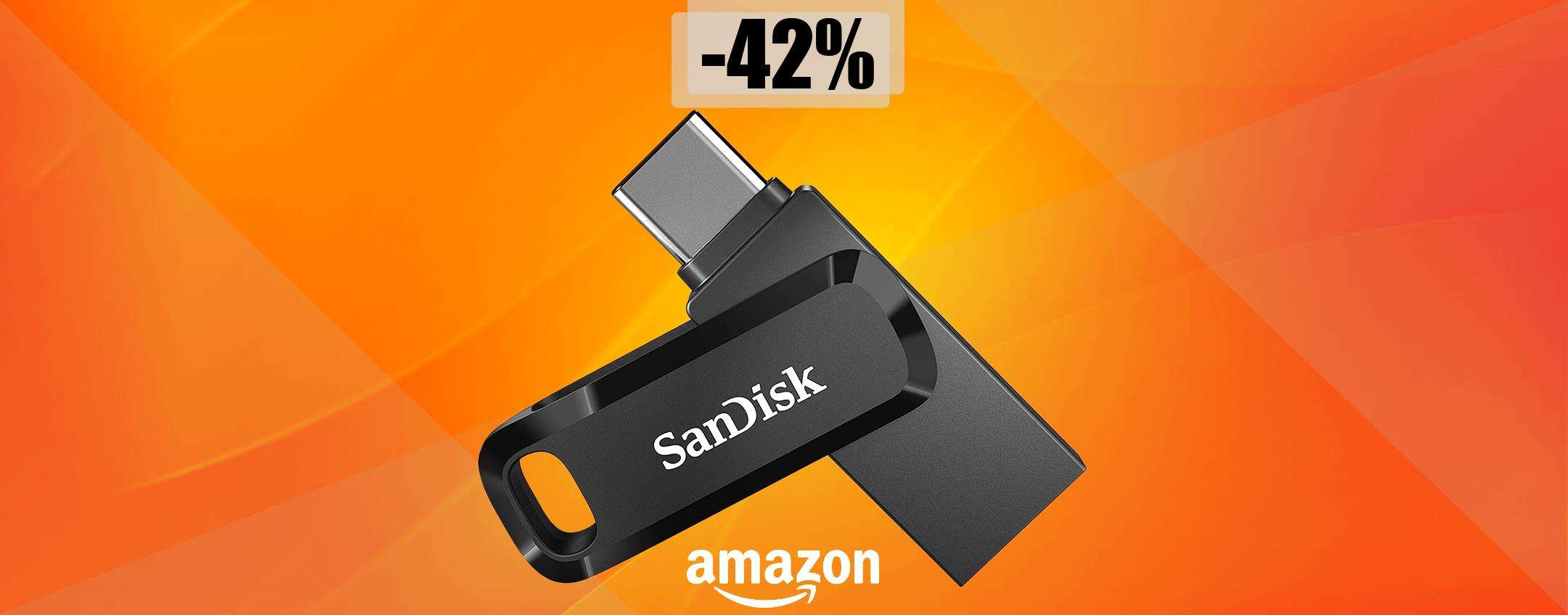 Chiavetta USB 512GB Dual Mode: CROLLO di prezzo su Amazon (-47€)