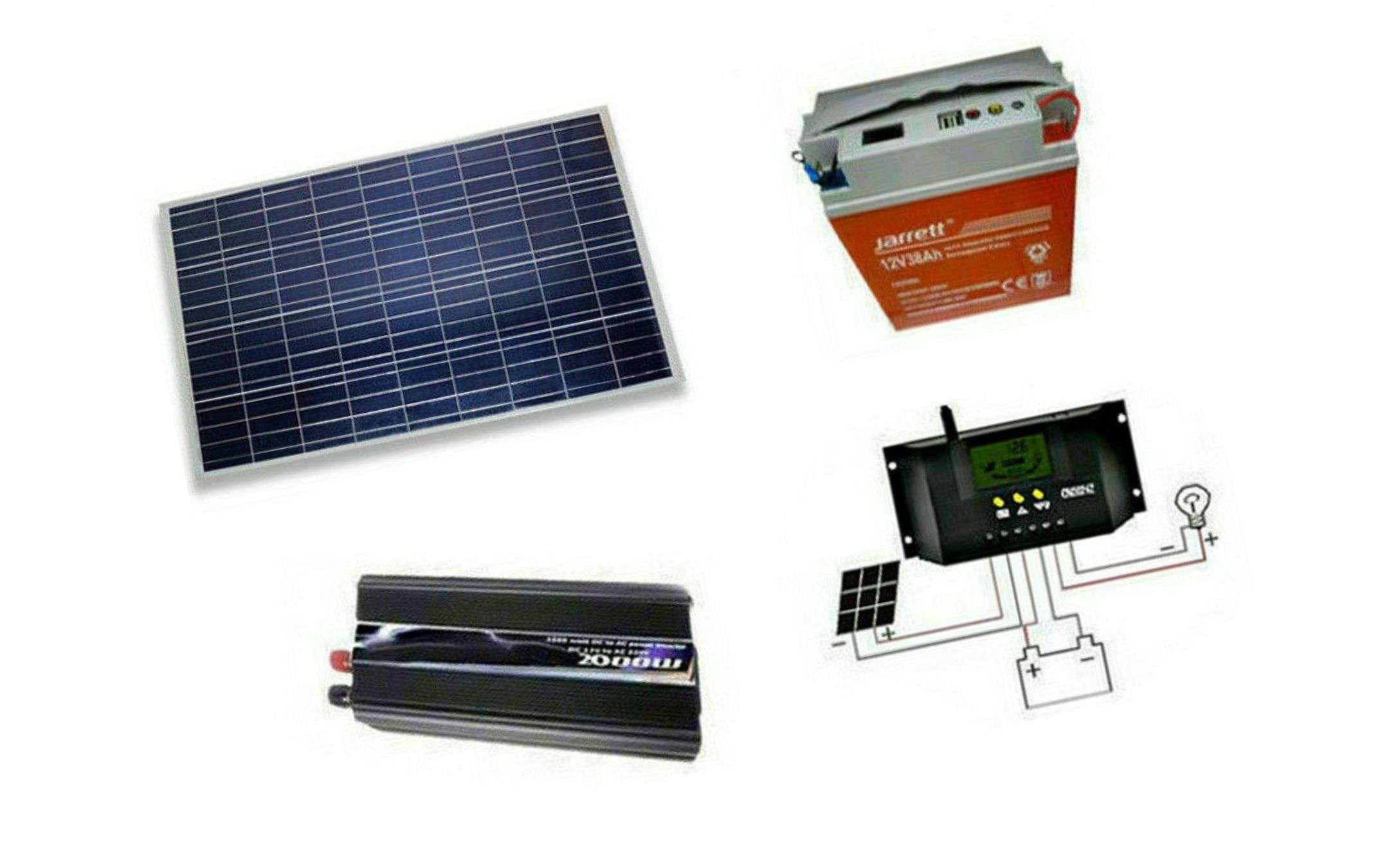 Kit fotovoltaico 1KW al dì con accumulo e inverter a 179€: PREZZONE Kit fotovoltaico 1KW al dì con accumulo e inverter a 179€: PREZZONE