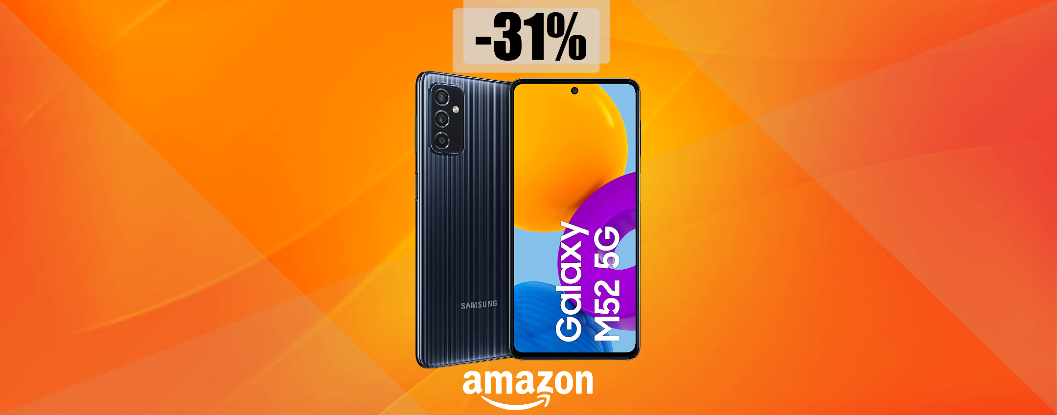 Samsung Galaxy M52 5G: mai uno SCONTO così alto su Amazon (-123€)