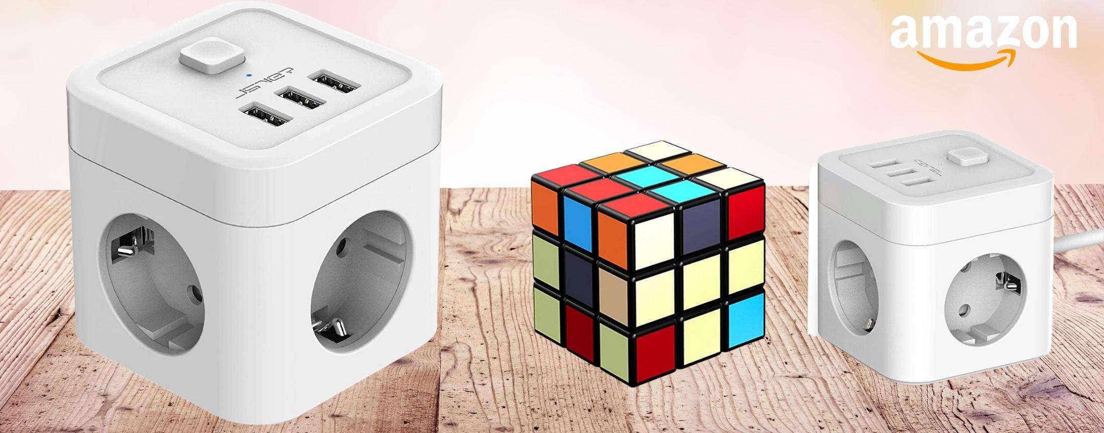Multipresa cubo: 6 prese a portata di mano in spazio MINIMO, ora tua Multipresa cubo: 6 prese a portata di mano in spazio MINIMO, ora tua
