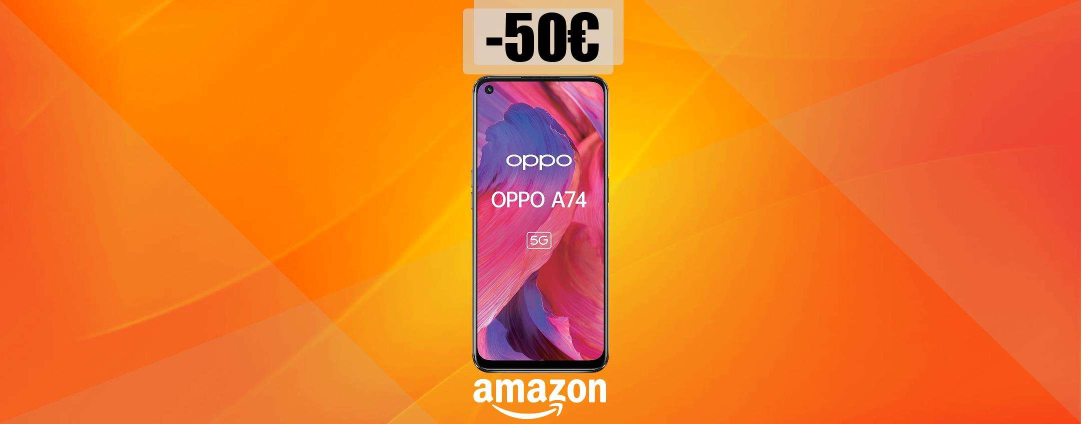 OPPO A74 5G, foto a 48MP e ricarica fulminea: vera OCCASIONE (-50€)