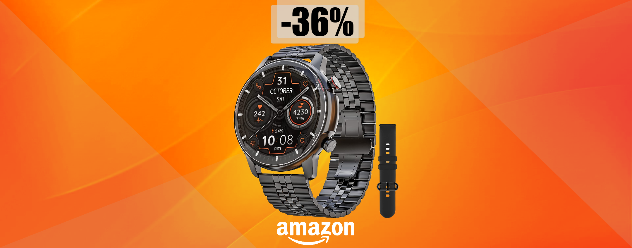 Smartwatch di LUSSO con 2 cinturini a 50€? FOLLIA su Amazon (-36%) Smartwatch di LUSSO con 2 cinturini a 50€? FOLLIA su Amazon (-36%)