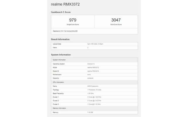 realme gt neo 3t geekbench