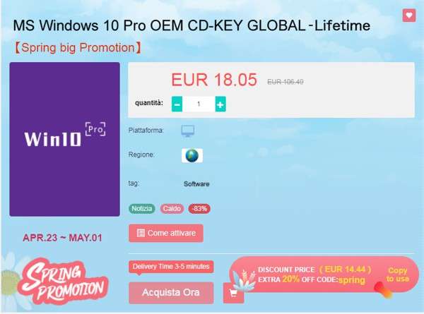 Sconti di primavera VIPKeySale