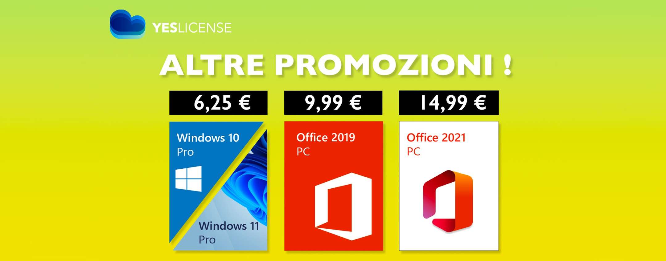 Con YesLicense, Windows da soli 5,99€ e Office da soli 9,99€ Con YesLicense, Windows da soli 5,99€ e Office da soli 9,99€