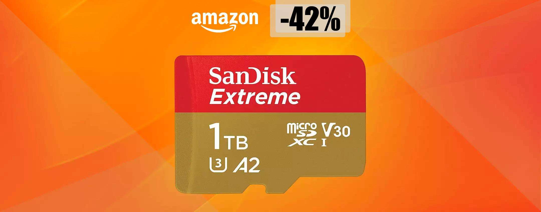 MicroSD SanDisk 1TB: il MASSIMO ad un prezzo formidabile (-42%)