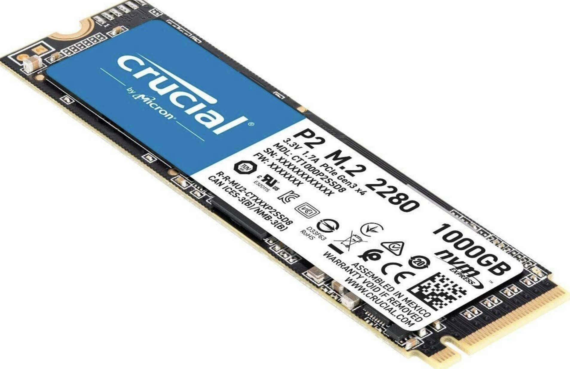 HARD DISK SSD STATO SOLIDO 1TB CRUCIAL P2 3D