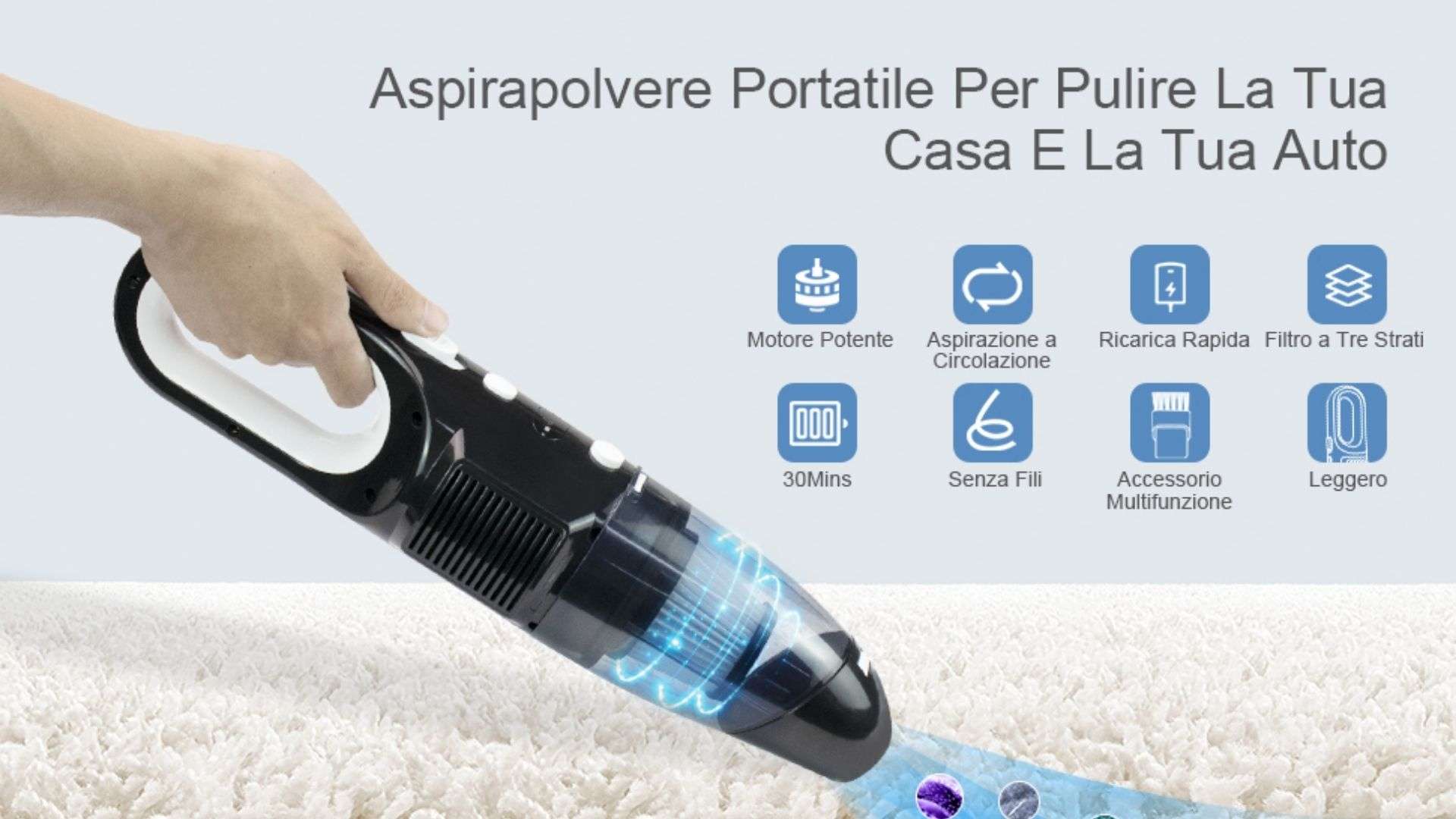 Aspirabriciole piccolo, potente e multisuperficie? Ecco la proposta   a meno di 35 Euro