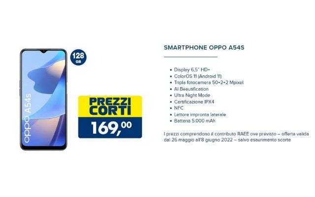 offerta tech esselunga oppo a54s