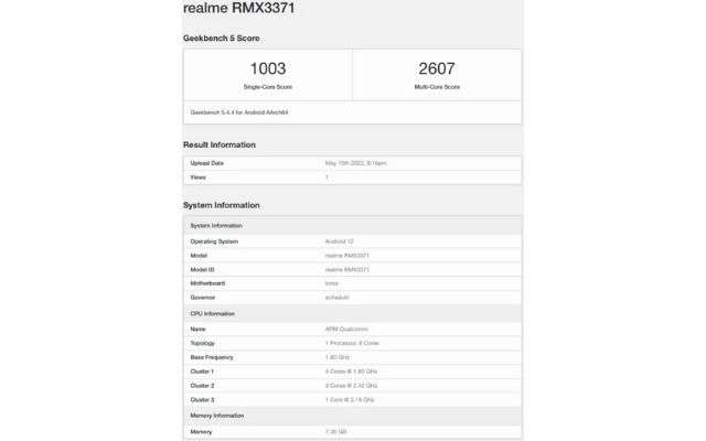 realme gt neo 3t geekbench