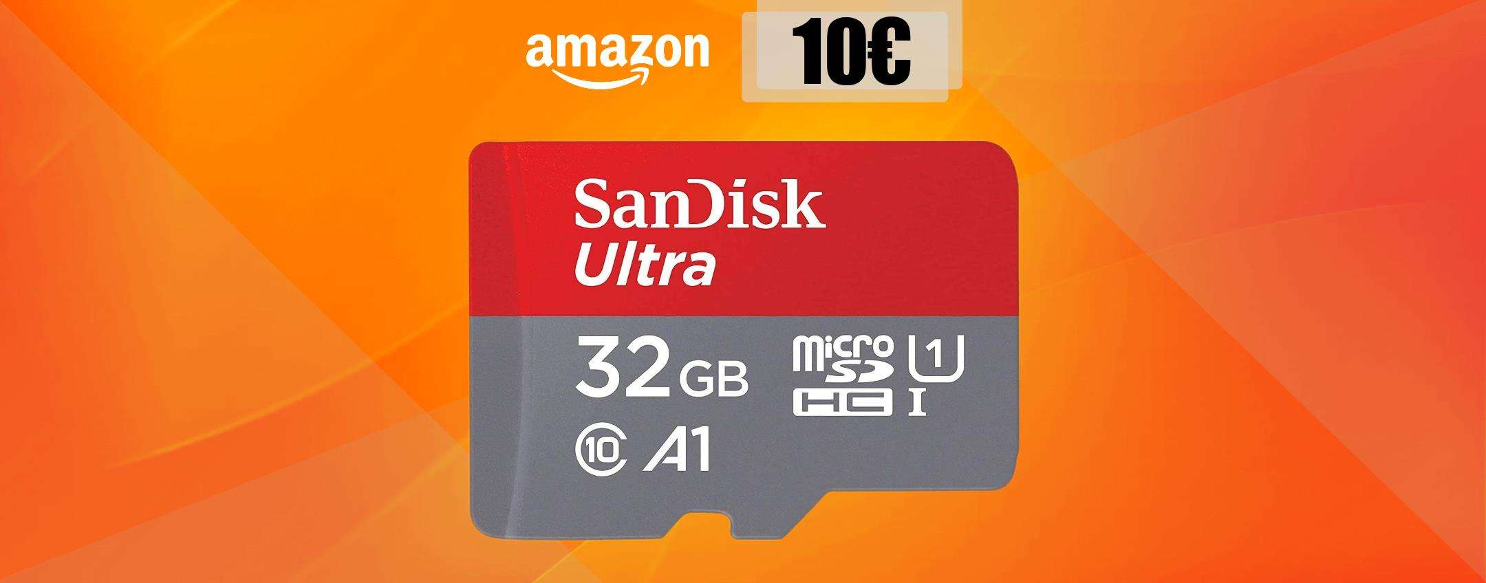 MicroSD Sandisk 32GB, resistente e SUPER VELOCE: tua con appena 10€