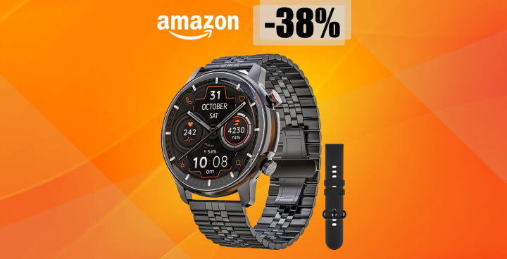 Smartwatch puro LUSSO con cinturino OMAGGIO: tuo ad appena 49€
