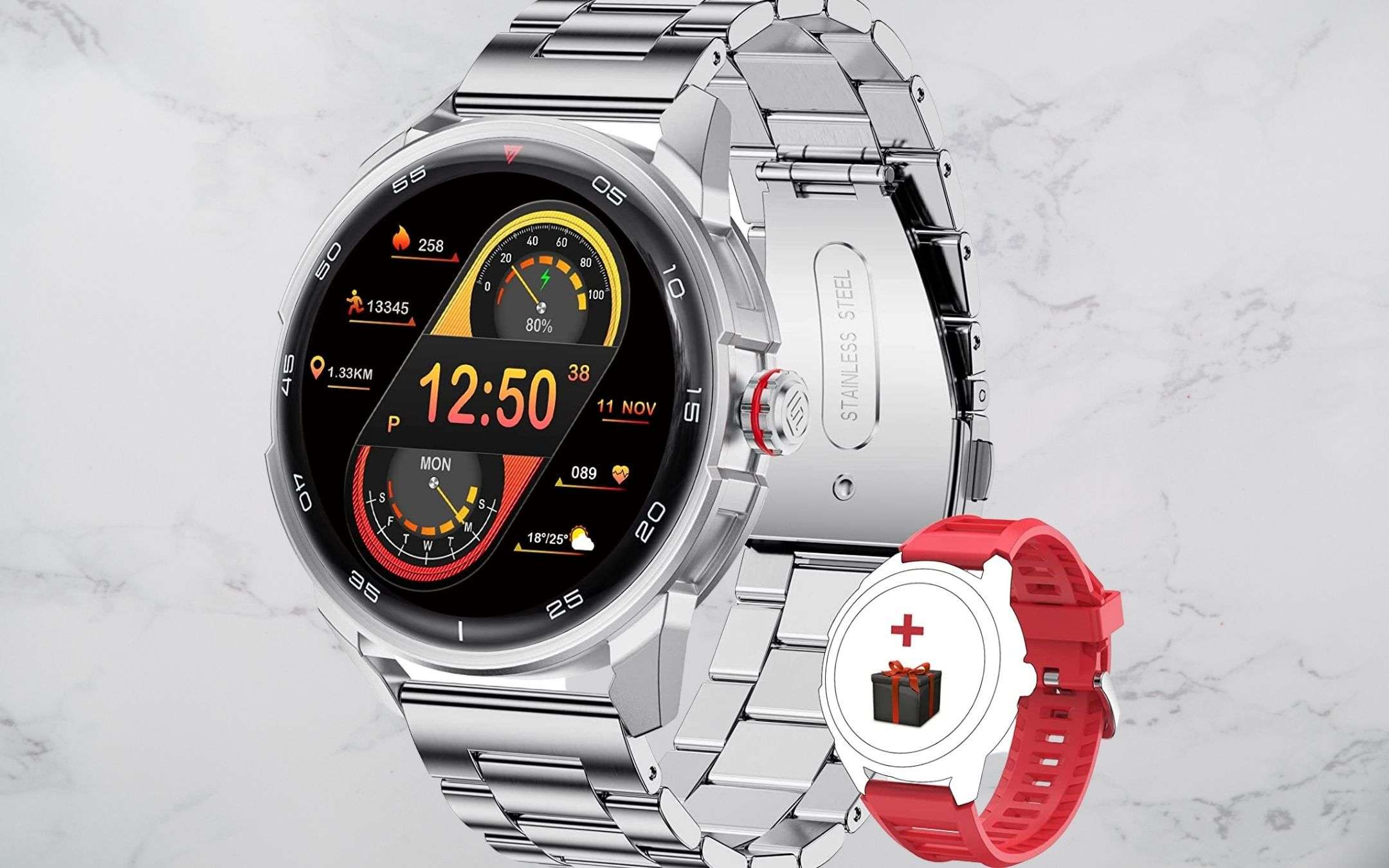 Uno smartwatch SENSAZIONALE con cinturino in acciaio: bastano 43€ Uno smartwatch SENSAZIONALE con cinturino in acciaio: bastano 43€