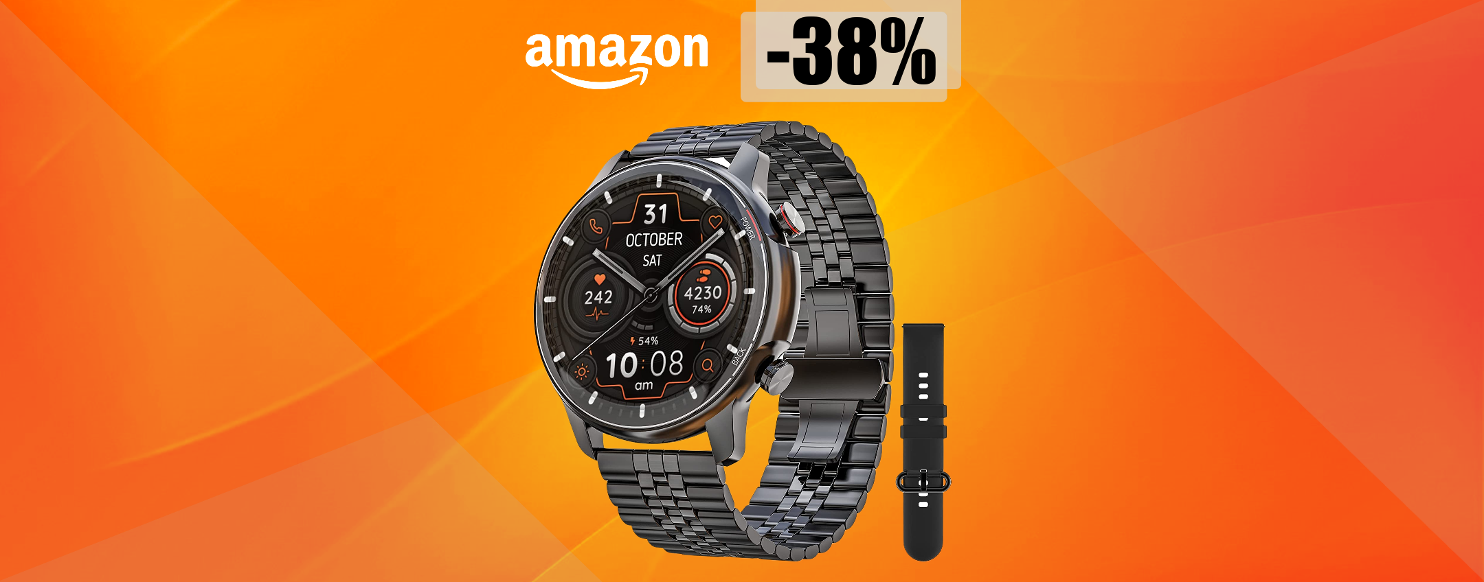 Smartwatch puro LUSSO con cinturino OMAGGIO: tuo ad appena 49€ Smartwatch puro LUSSO con cinturino OMAGGIO: tuo ad appena 49€
