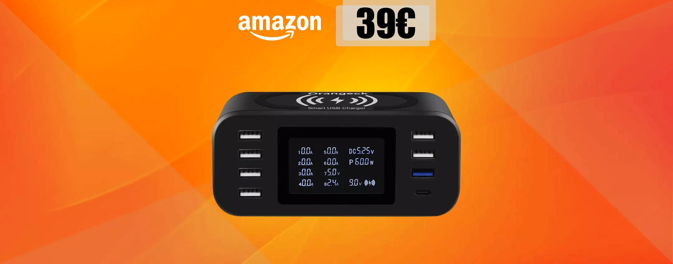 Stazione di ricarica ad 8 porte, anche in modalità WIRELESS (39€) Stazione di ricarica ad 8 porte, anche in modalità WIRELESS (39€)