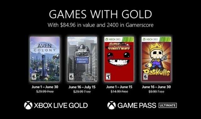 Xbox Live Gold giochi gratis giugno 2022