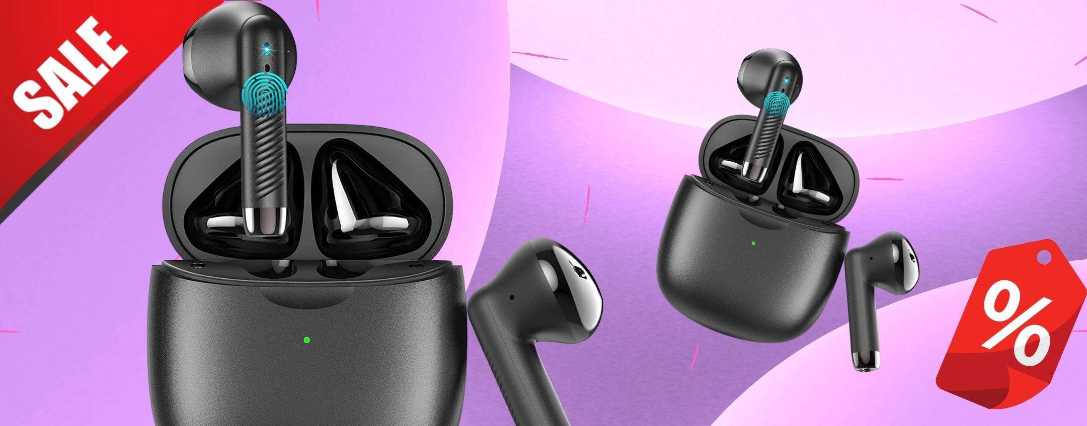 Auricolari Bluetooth 5.3: controlli touch, impermeabili, PAZZESCHI Auricolari Bluetooth 5.3: controlli touch, impermeabili, PAZZESCHI