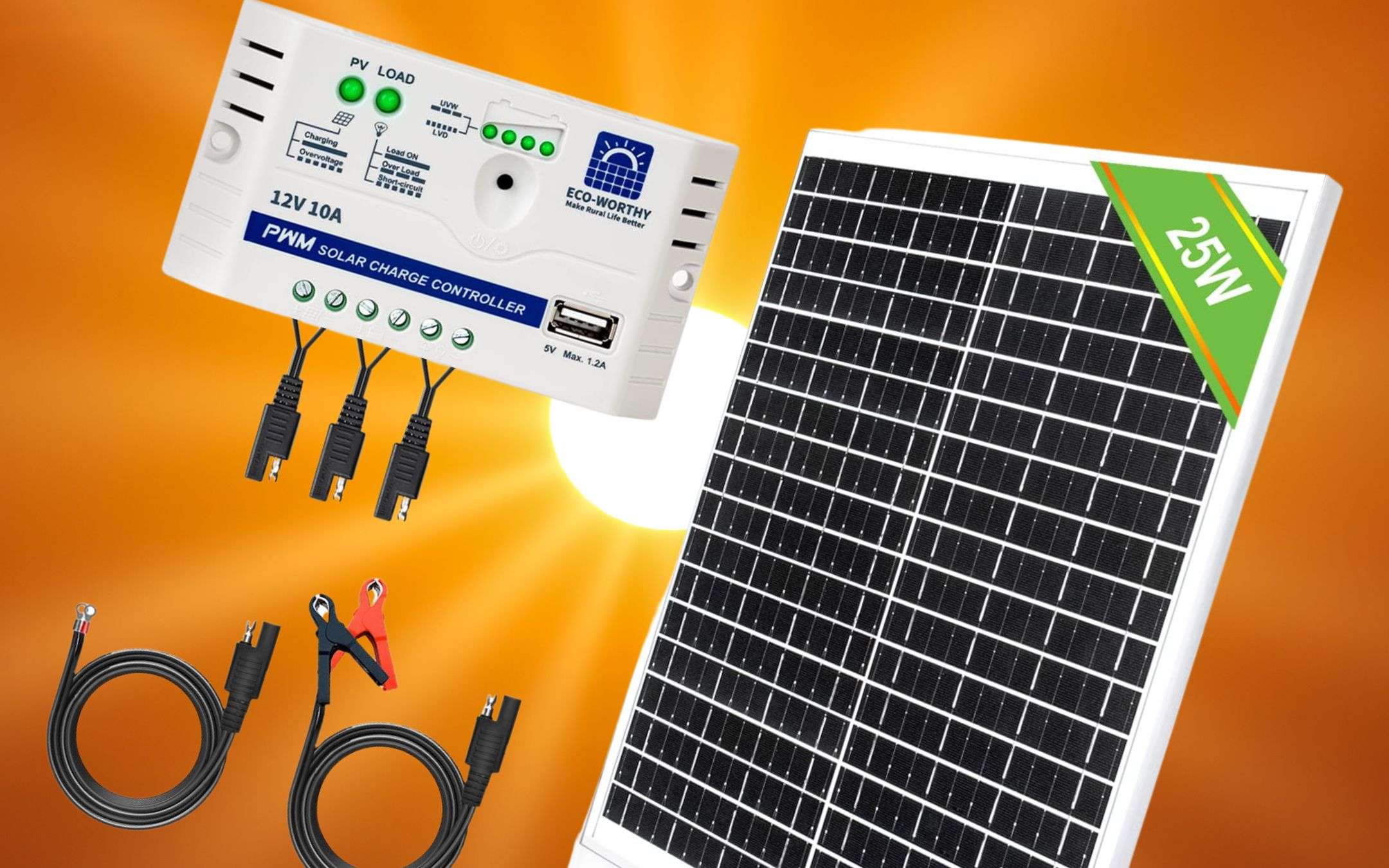 Kit fotovoltaico con porta per la ricarica USB a 59€: energia GRATIS