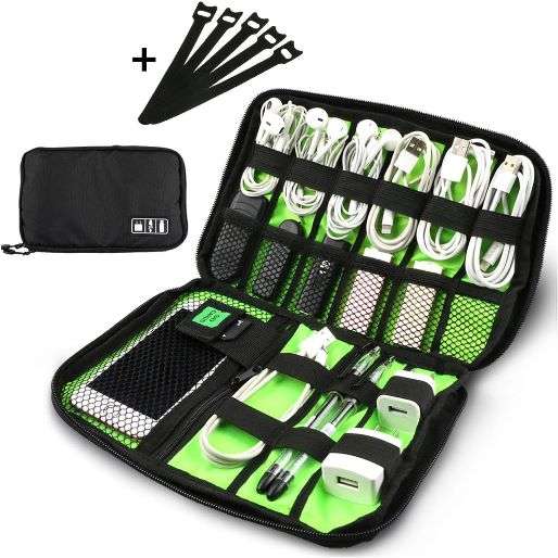 Borsa Accessori Elettronici, Organizer Cavi, Borsa Organizer per Cavi  Elettrici, Organizzatore Multifunzione per Fotocamera Disco Caricatore,  Elettronica Viaggio Custodia Organizzatore(Blu scuro) : :  Informatica