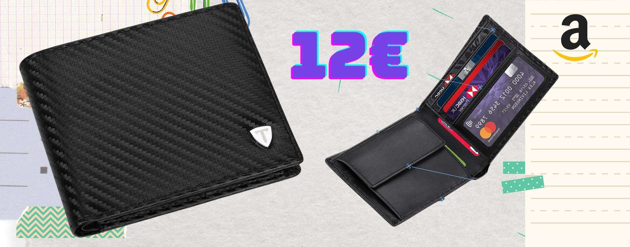 Portafogli magico: 12€ in pelle di carbonio e contro i furti (Amazon) Portafogli magico: 12€ in pelle di carbonio e contro i furti (Amazon)