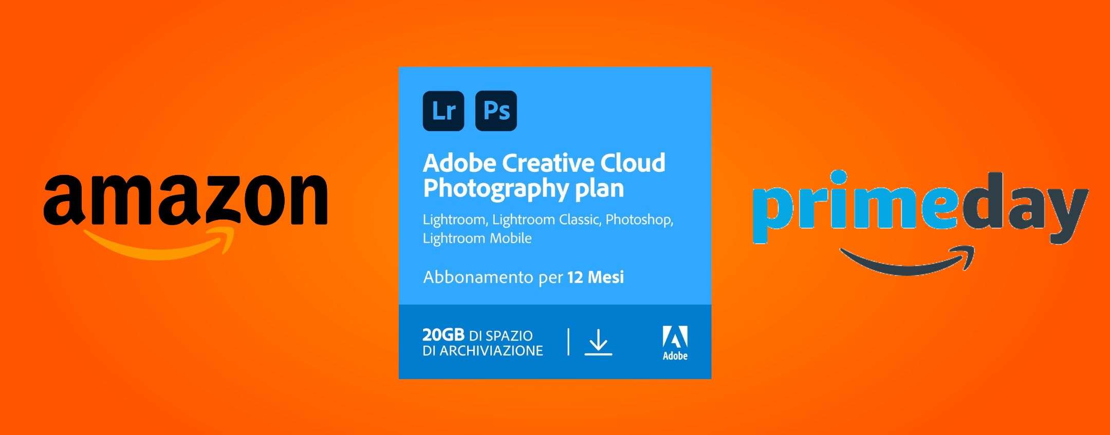 Adobe Creative Cloud: 12 mesi e 20GB a 80€ grazie ai Prime Day 2022