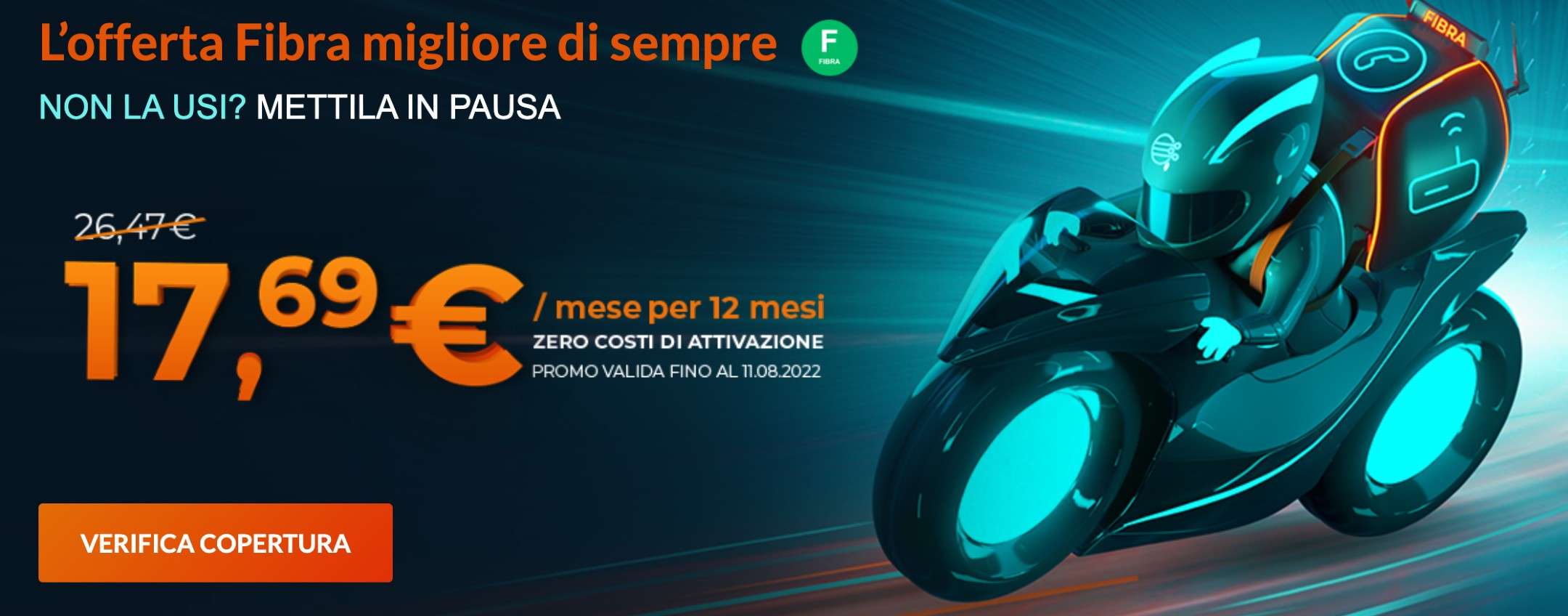 Aruba FIBRA: PROMO NO VINCOLI fino all'11 Agosto