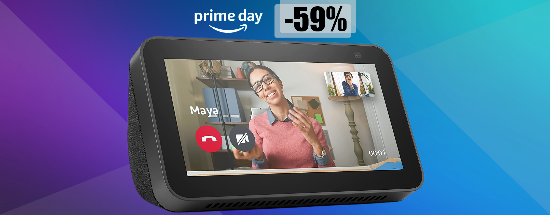 Prime Day 2022: Echo Show 5 con Alexa a soli 34 euro (SCONTO 59%)