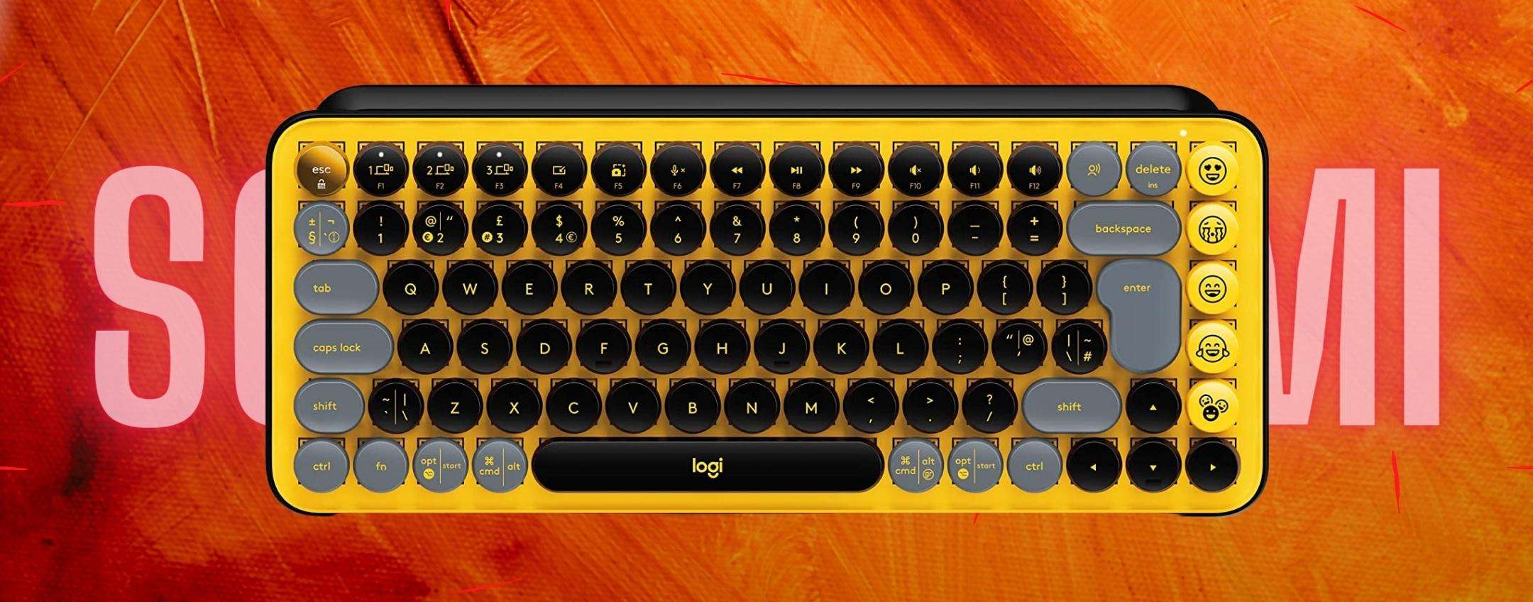 Logitech POP Keys, la tastiera con tanto di emoticon 2 in 1 (-41%)