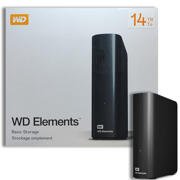 WD Western Digital Elements Hard Disk Esterno Desktop USB 3.0 14TB 3,5 pollici