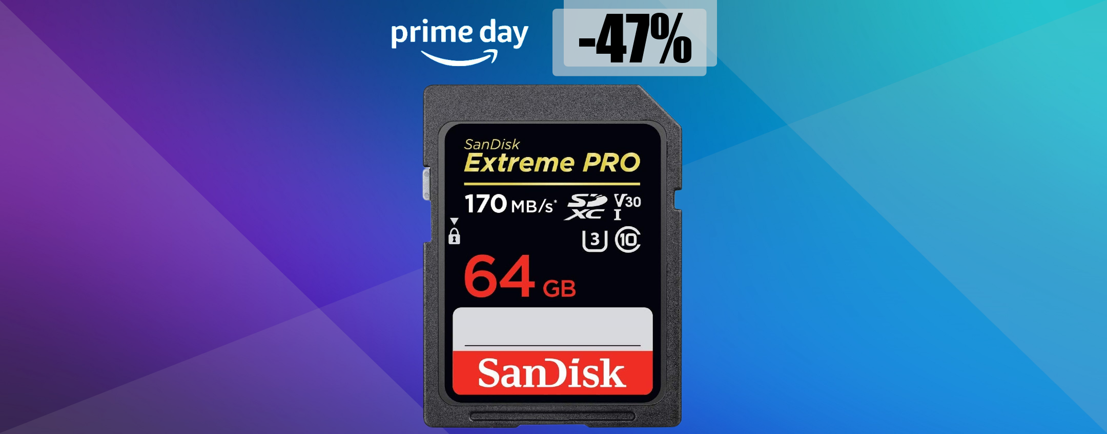 Prime Day 2022: Scheda SD 64GB al MINIMO STORICO, bastano 18€